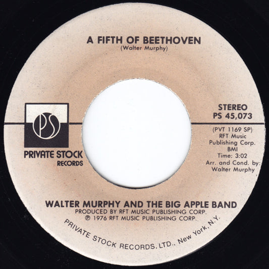 Walter Murphy And The Big Apple Band* : A Fifth Of Beethoven (7", Spe)