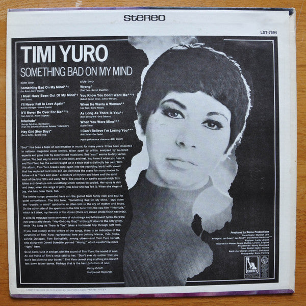 Timi Yuro : Something Bad On My Mind (LP, Album)