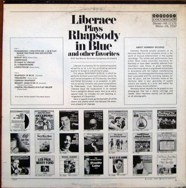 Liberace : Liberace Plays Rhapsody In Blue And Other Favorites (LP, Comp, RE)
