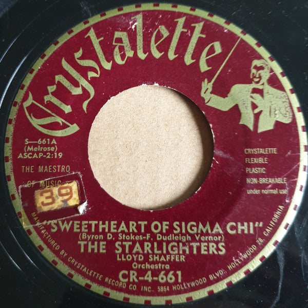 The Starlighters : Sweetheart Of Sigma Chi (7", Single)