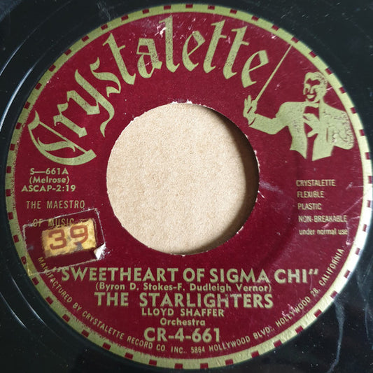 The Starlighters : Sweetheart Of Sigma Chi (7", Single)