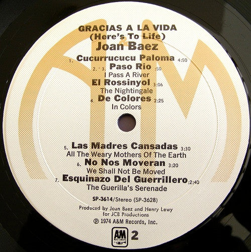 Joan Baez : Gracias A La Vida / Here's To Life (LP, Album)