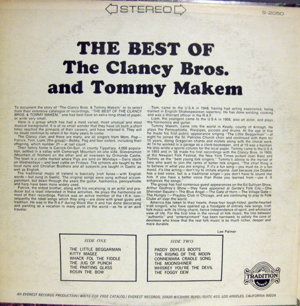 The Clancy Brothers & Tommy Makem : The Best Of The Clancy Bros. And Tommy Makem (LP, Comp, RE)