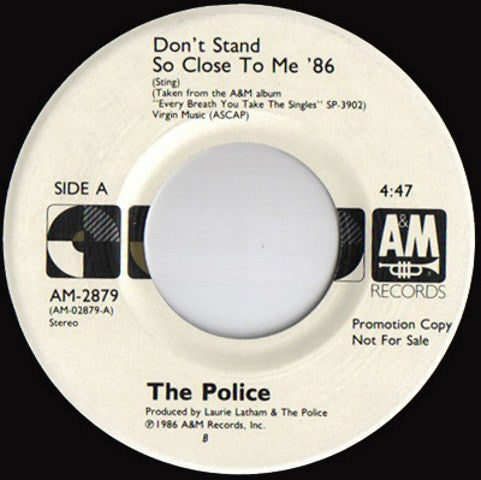 The Police : Don't Stand So Close To Me '86 (7", Single, Promo)