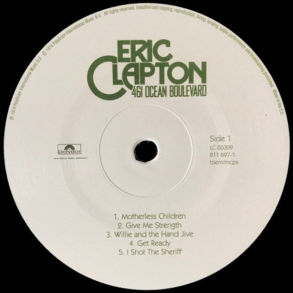 Eric Clapton : 461 Ocean Boulevard (LP, Album, RE, Gat)