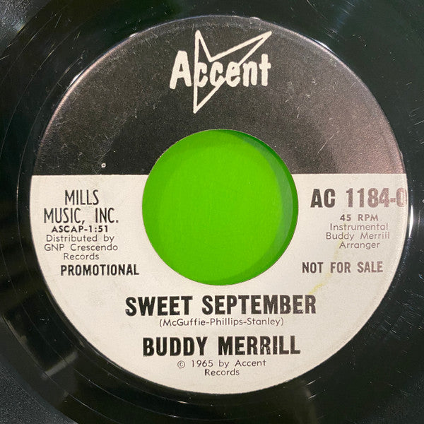 Buddy Merrill : Sweet September / The Sherk (7", Single, Promo)