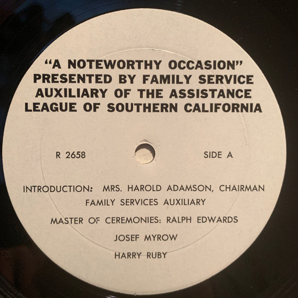 Family Service Auxiliary of the Assistance League of Southern California, Beverly Hills Advisory Committee : A Note-Worthy Occasion (2xLP, Comp, Liv)