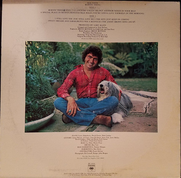 Mac Davis : Burnin' Thing (LP, Album)