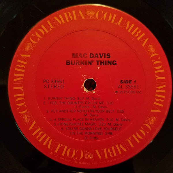 Mac Davis : Burnin' Thing (LP, Album)