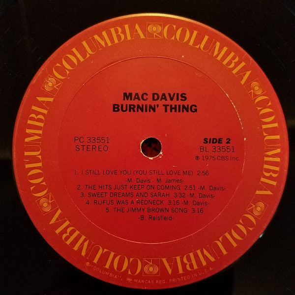 Mac Davis : Burnin' Thing (LP, Album)