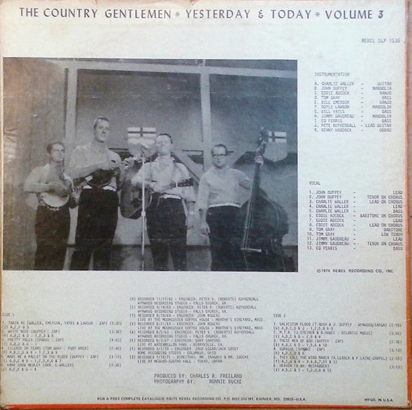 The Country Gentlemen : Yesterday & Today - Volume 3 (LP, Comp)