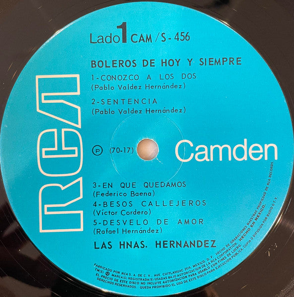 Las Hnas. Hernandez* : Boleros De Hoy Y Siempre (LP)