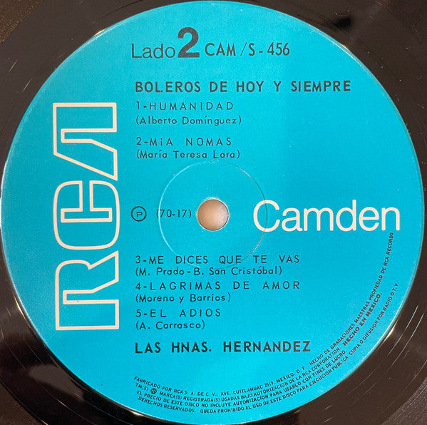 Las Hnas. Hernandez* : Boleros De Hoy Y Siempre (LP)