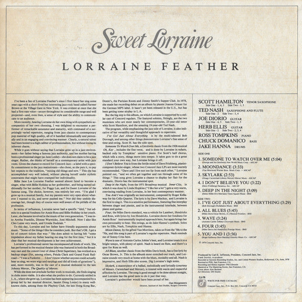 Lorraine Feather : Sweet Lorraine (LP, Album)