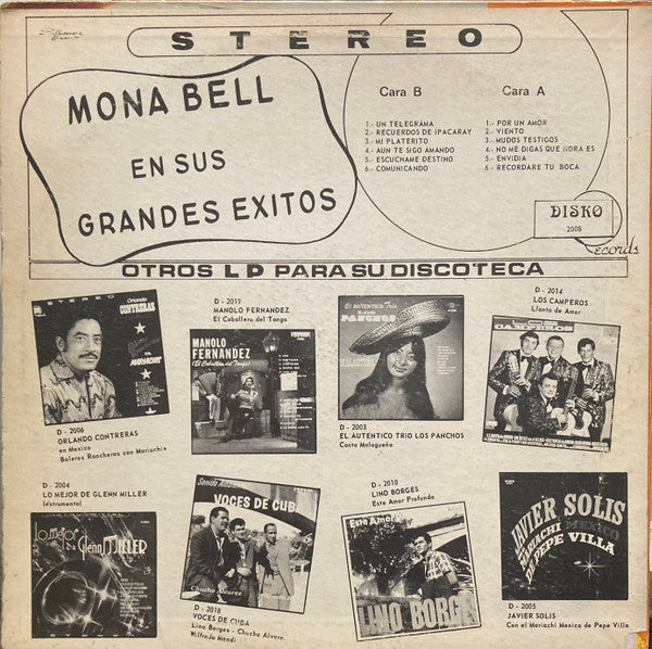Monna Bell : Y Sus Grandes Exitos (LP, Comp)