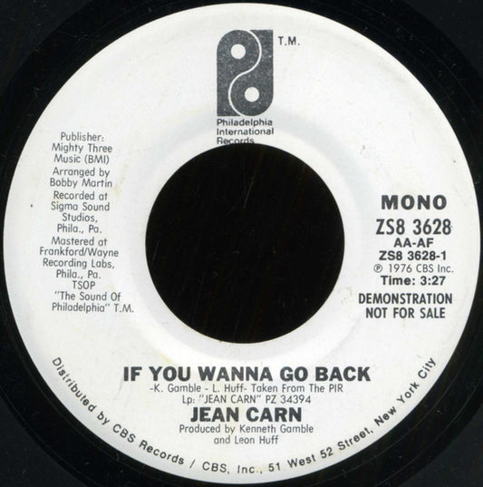 Jean Carn : If You Wanna Go Back (7", Mono, Promo)