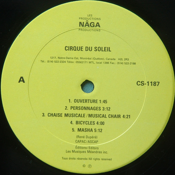 Cirque Du Soleil : Cirque Du Soleil (LP, Album)