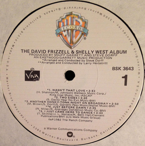 David Frizzell & Shelly West : The David Frizzell And Shelly West Album (LP, Jac)