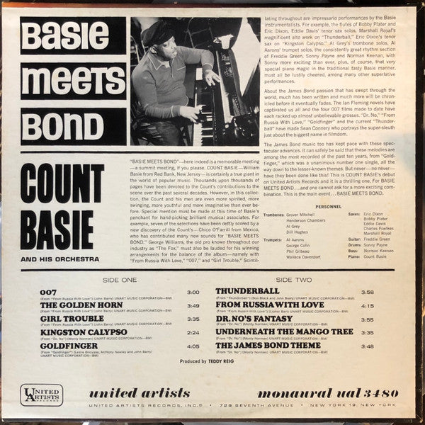 Count Basie Orchestra : Basie Meets Bond (LP, Album, Mono)