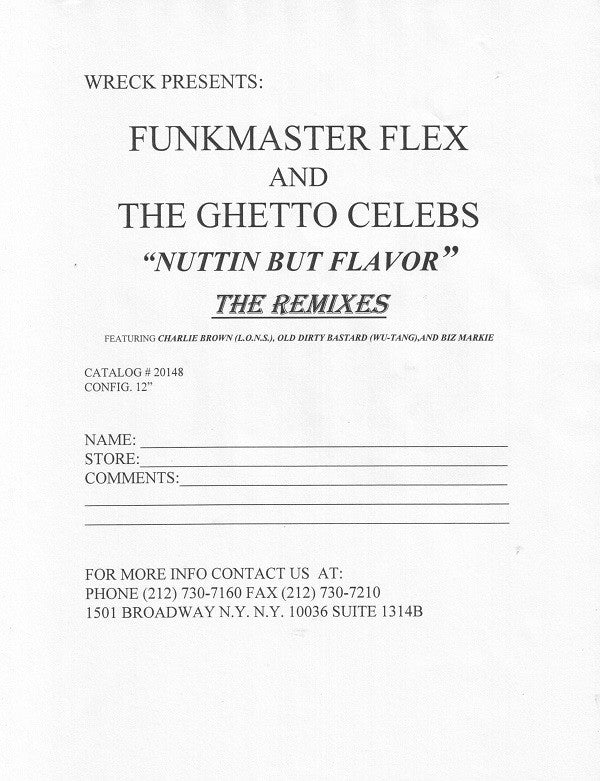 Funkmaster Flex And The Ghetto Celebs* : Nuttin But Flavor (Remix) (12")