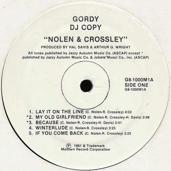 Nolen And Crossley : Nolen & Crossley (LP, Album, Promo)