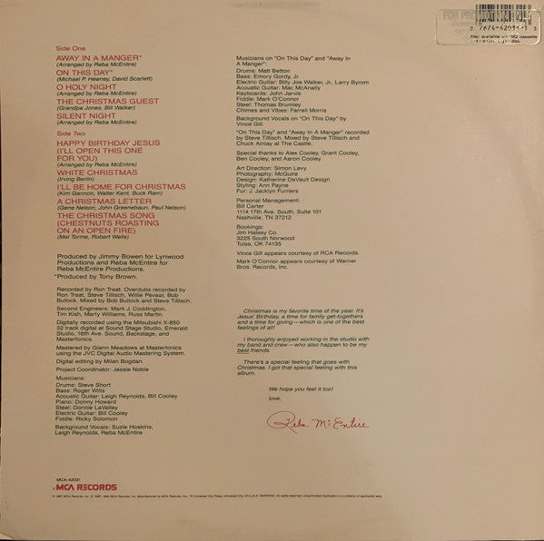 Reba McEntire : Merry Christmas To You (LP, Album)