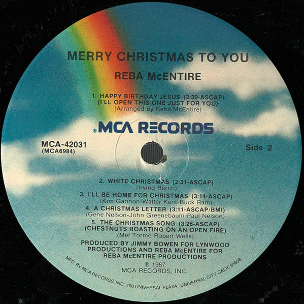 Reba McEntire : Merry Christmas To You (LP, Album)