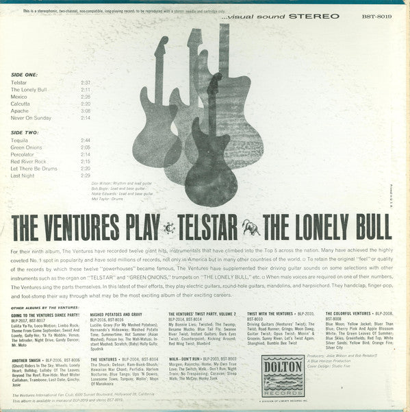 The Ventures : The Ventures Play Telstar, The Lonely Bull (LP, Album, Col)
