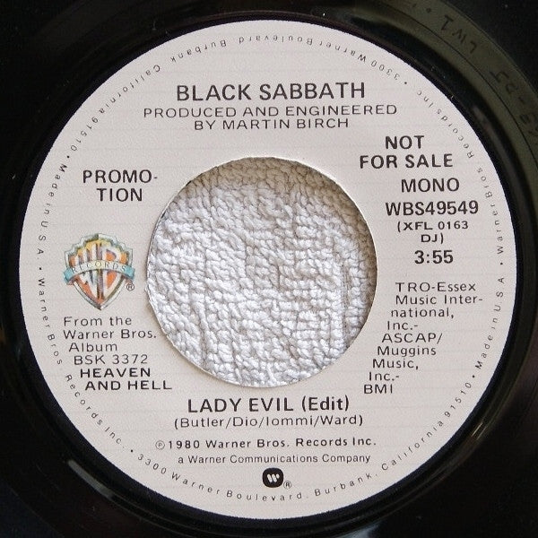 Black Sabbath : Lady Evil (7", Mono, Promo)