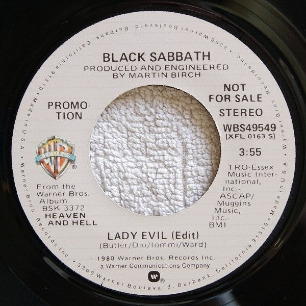 Black Sabbath : Lady Evil (7", Mono, Promo)