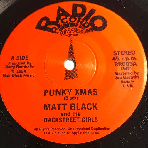 Matt Black And The Backstreet Girls : Punky Xmas (7", S/Sided, Single)