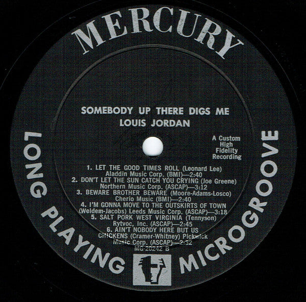 Louis Jordan : Somebody Up There Digs Me (LP, Album, Mono)