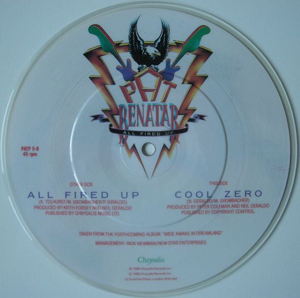 Pat Benatar : All Fired Up (7", Single, Pic)