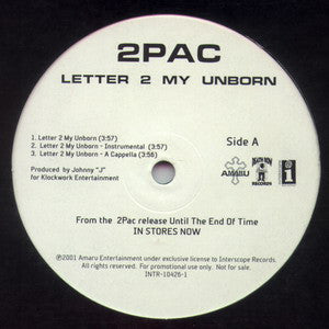 2Pac : Letter 2 My Unborn / Niggaz Nature Remix (12", Promo)