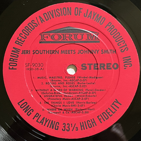 Jeri Southern Meets Johnny Smith : Jeri Southern Meets Johnny Smith (LP, Album, RE)