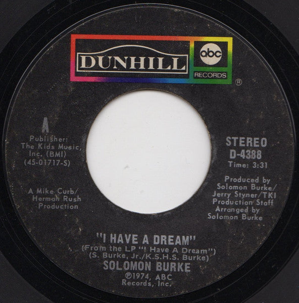 Solomon Burke : Midnight And You / I Have A Dream (7", Single, Styrene, Ter)