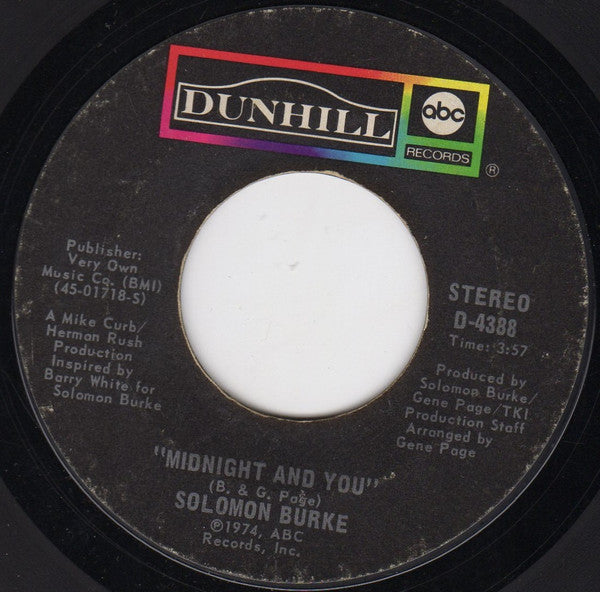 Solomon Burke : Midnight And You / I Have A Dream (7", Single, Styrene, Ter)