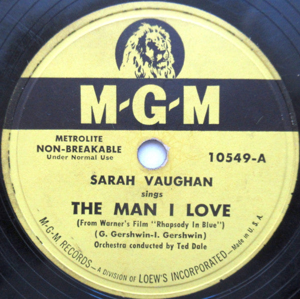 Sarah Vaughan : The Man I Love / Once In A While (10")
