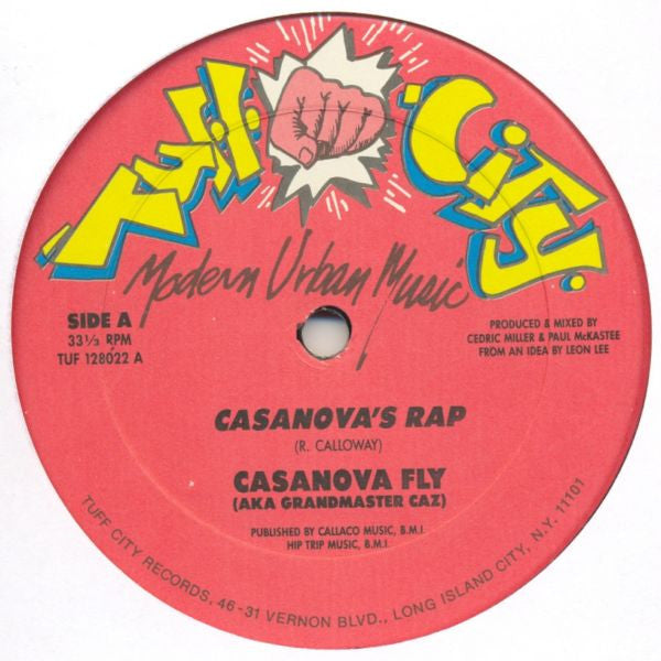 Casanova Fly (AKA Grandmaster Caz)* : Casanova's Rap (12", Red)