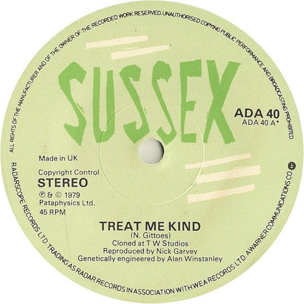 Sussex (2) : Treat Me Kind (7", Single)