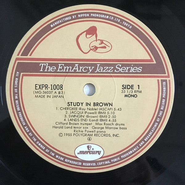 Clifford Brown And Max Roach : Study In Brown (LP, Album, Mono, RE, Tra)