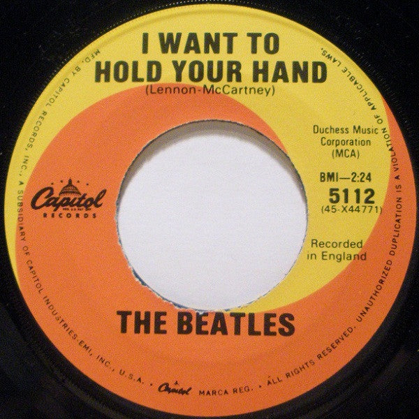 The Beatles : I Want To Hold Your Hand (7", Single, RE, Jac)