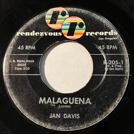Jan Davis : Malagueña / Hop, Skip, & Jump (7", Single)