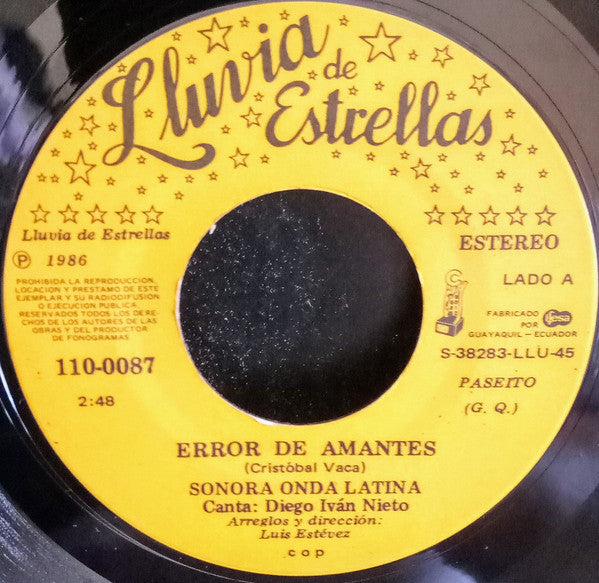 Sonora Onda Latina : Error De Amantes / Picoteando Por Ahí (7", Single)