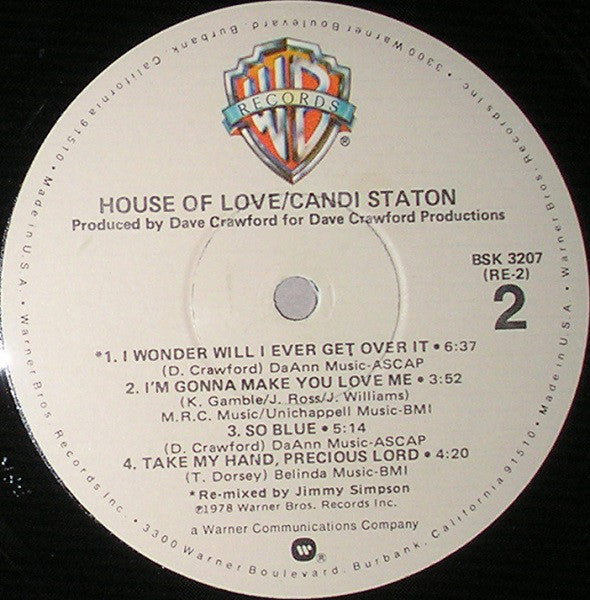 Candi Staton : House Of Love (LP, Album, Win)