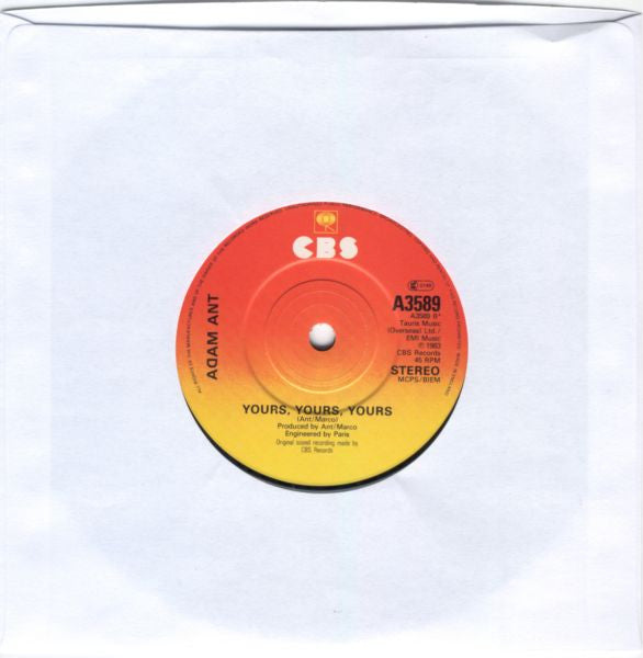 Adam Ant : Strip (7", Single, Pos)