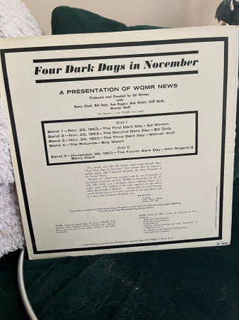 Ed Winton : Four Dark Days in November: A Presentation of WQMR News (12", Ltd)