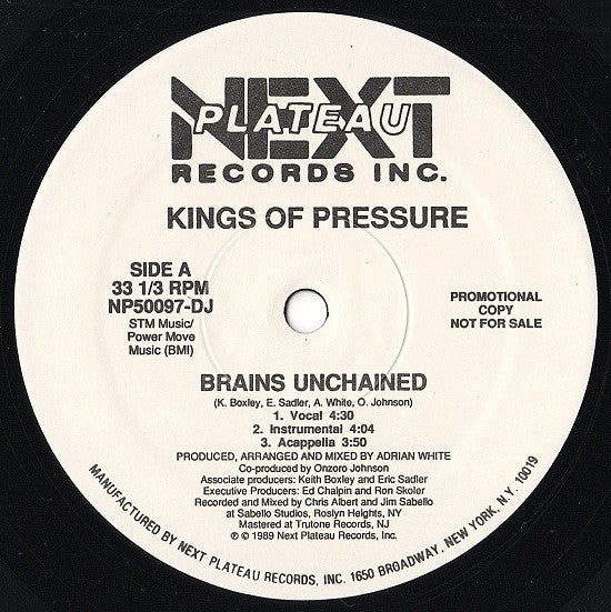 Kings Of Pressure : Brains Unchained / Slang Teacher (12", Promo)