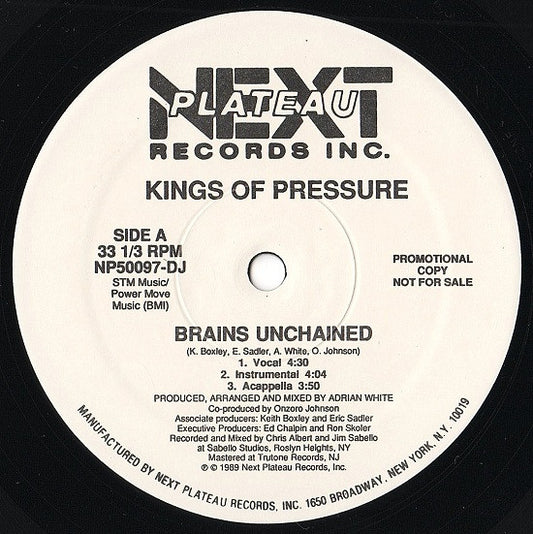 Kings Of Pressure : Brains Unchained / Slang Teacher (12", Promo)