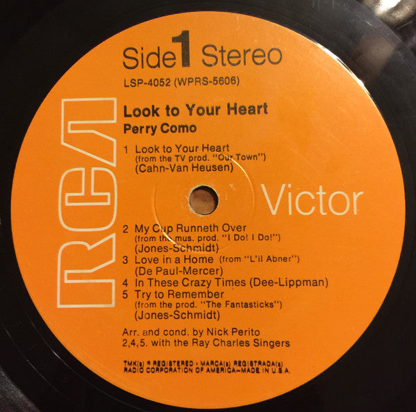 Perry Como : Look To Your Heart (LP, Album, Roc)